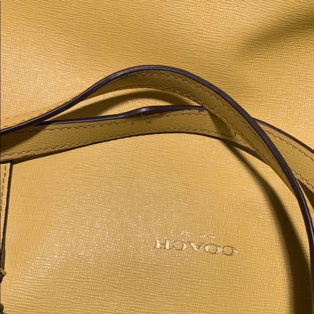 Coach leather zipper Neverfull tote w/metal tag